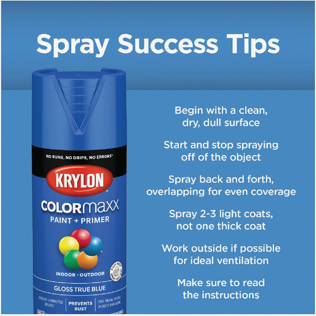 Krylon Colormaxx Matte Spray Paint & Primer, Denim Blue