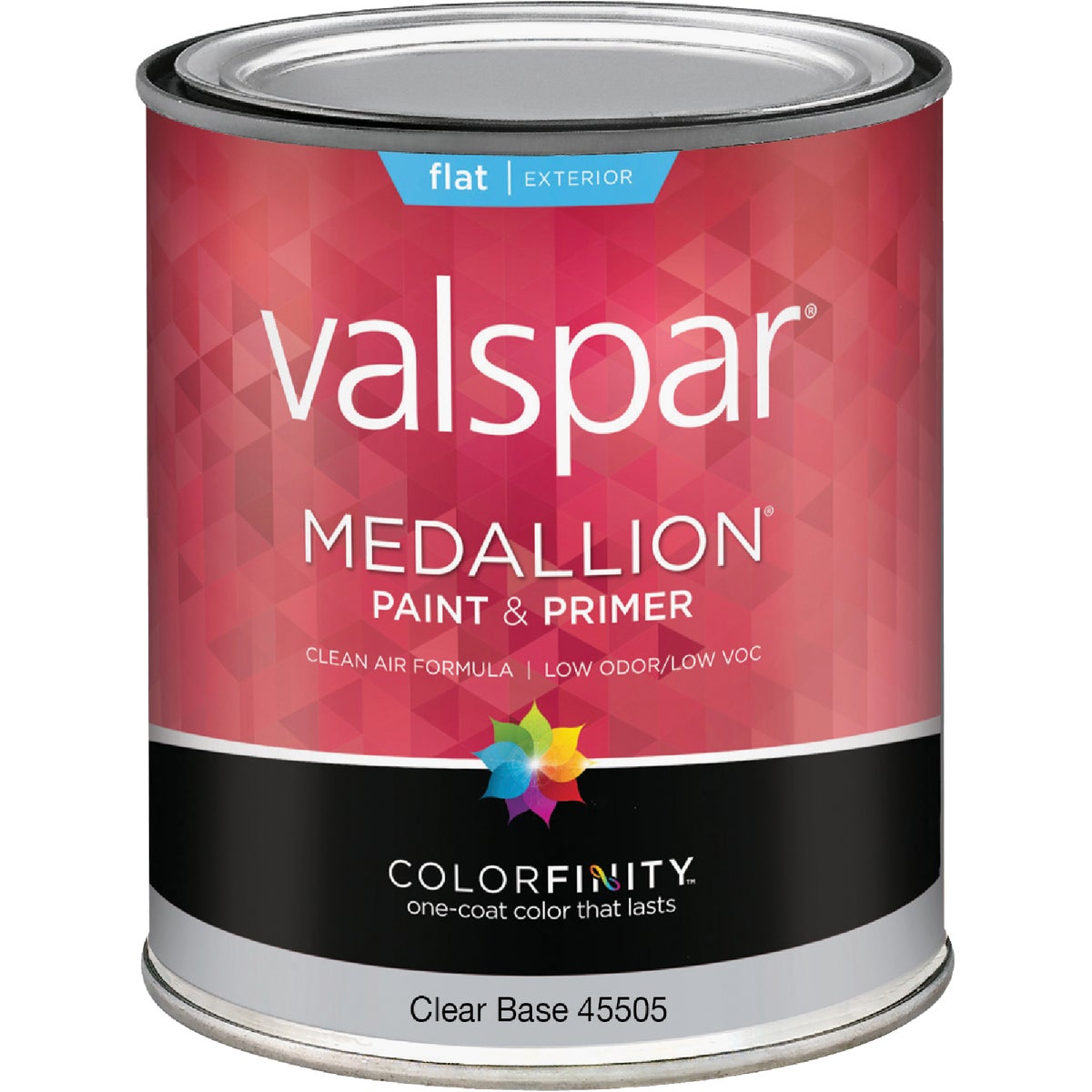 Valspar Medallion 100% Acrylic Paint & Primer Flat Exterior House Paint, Clear Base, 1 Qt.