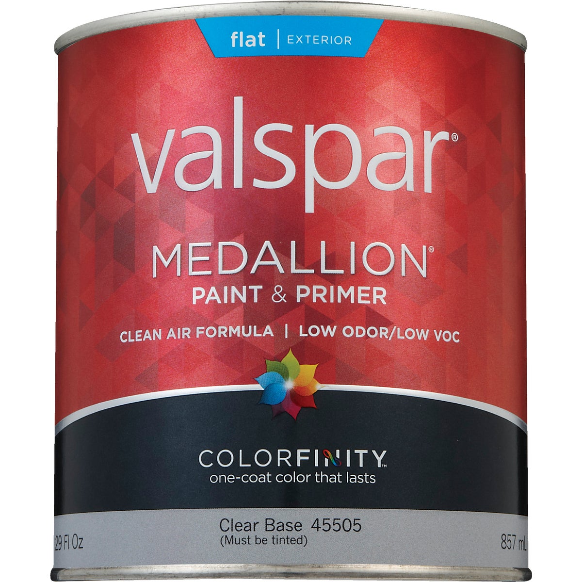 Valspar Medallion 100% Acrylic Paint & Primer Flat Exterior House Paint, Clear Base, 1 Qt.