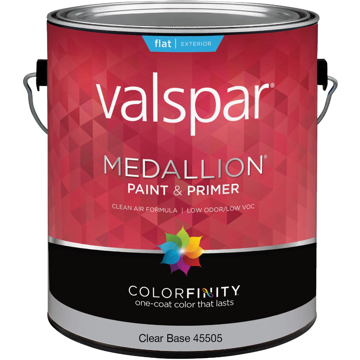 Valspar Medallion 100% Acrylic Paint & Primer Flat Exterior House Paint, Clear Base, 1 Gal.