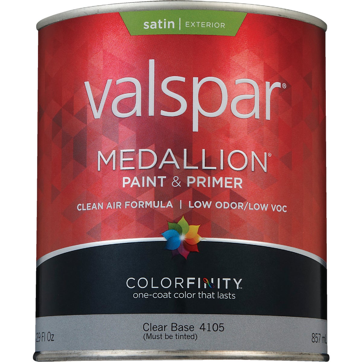 Valspar Medallion 100% Acrylic Paint & Primer Satin Exterior House Paint, Clear Base, 1 Qt.