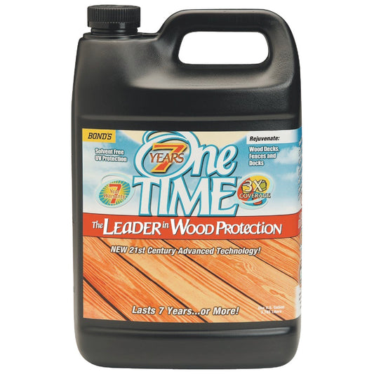 One TIME Natural Wood Preservative Protector & Stain All In One, 1 Gal.