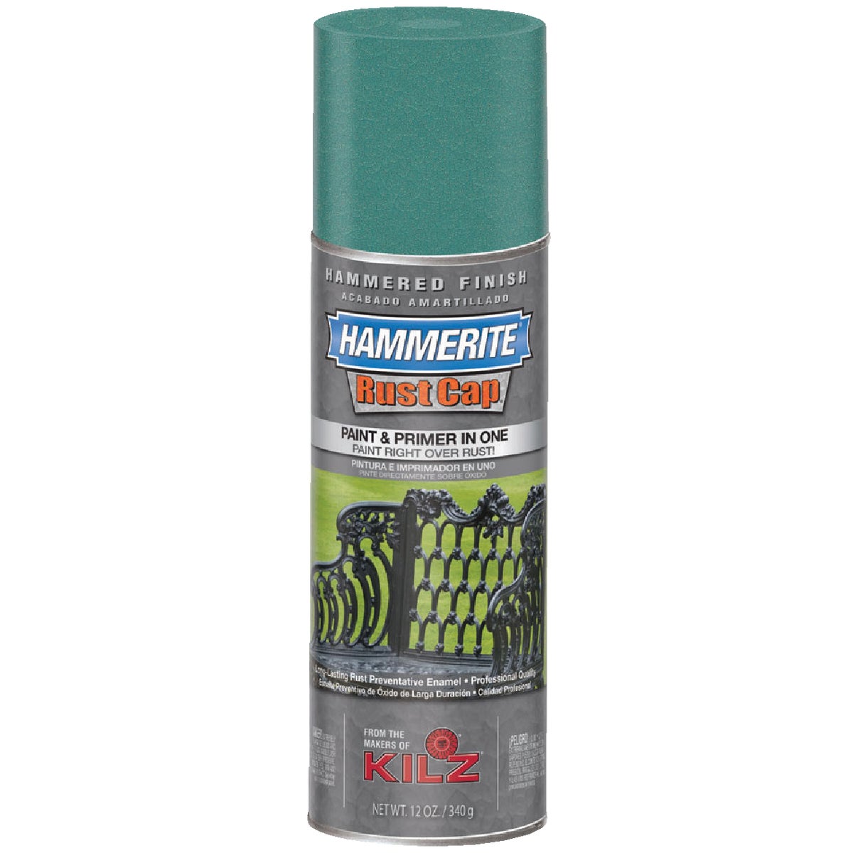 Hammerite Rust High Gloss Mid Green  12 Oz. Hammered Finish Spray Paint