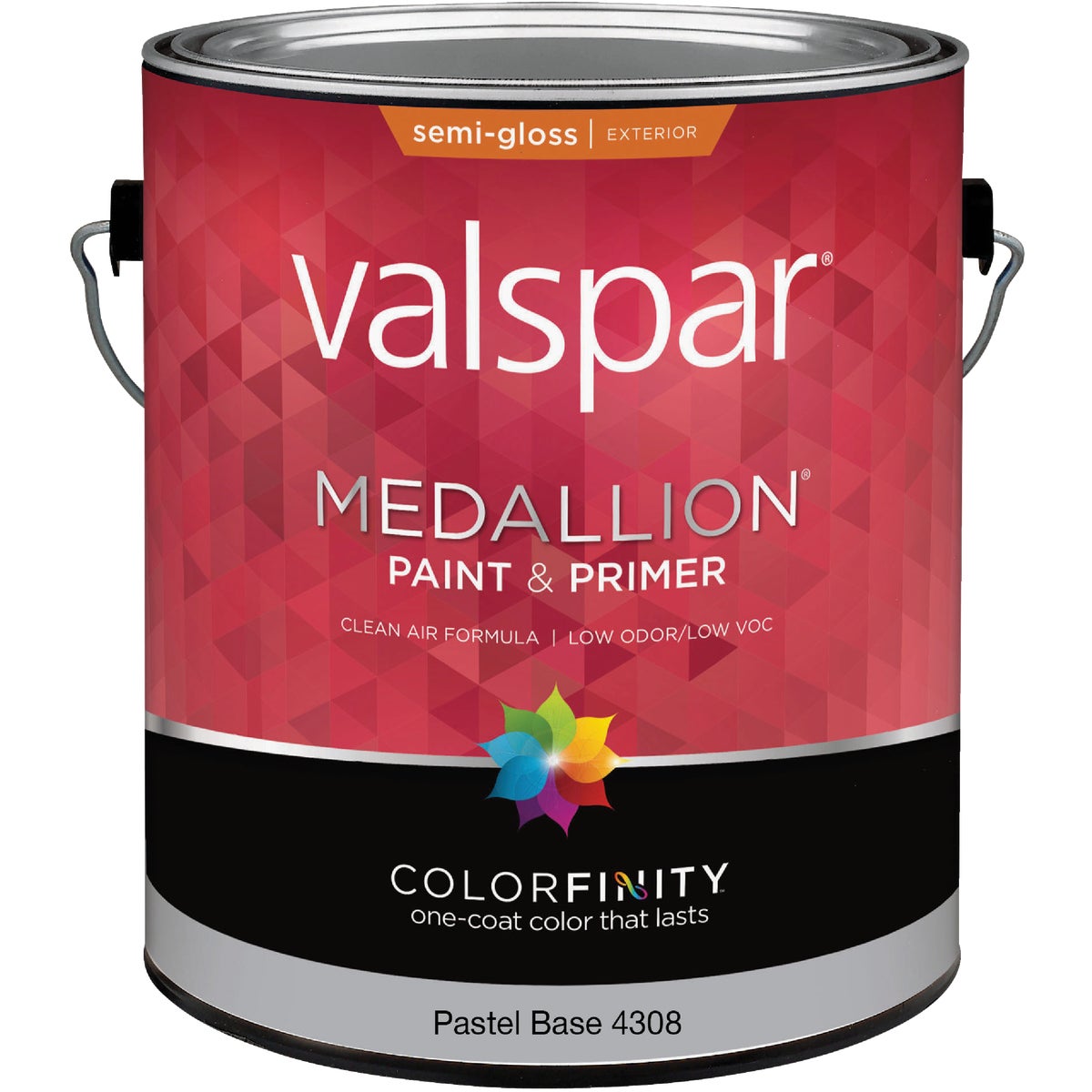 Valspar Medallion 100% Acrylic Paint & Primer Semi-Gloss Exterior House Paint, Pastel Base, 1 Gal.