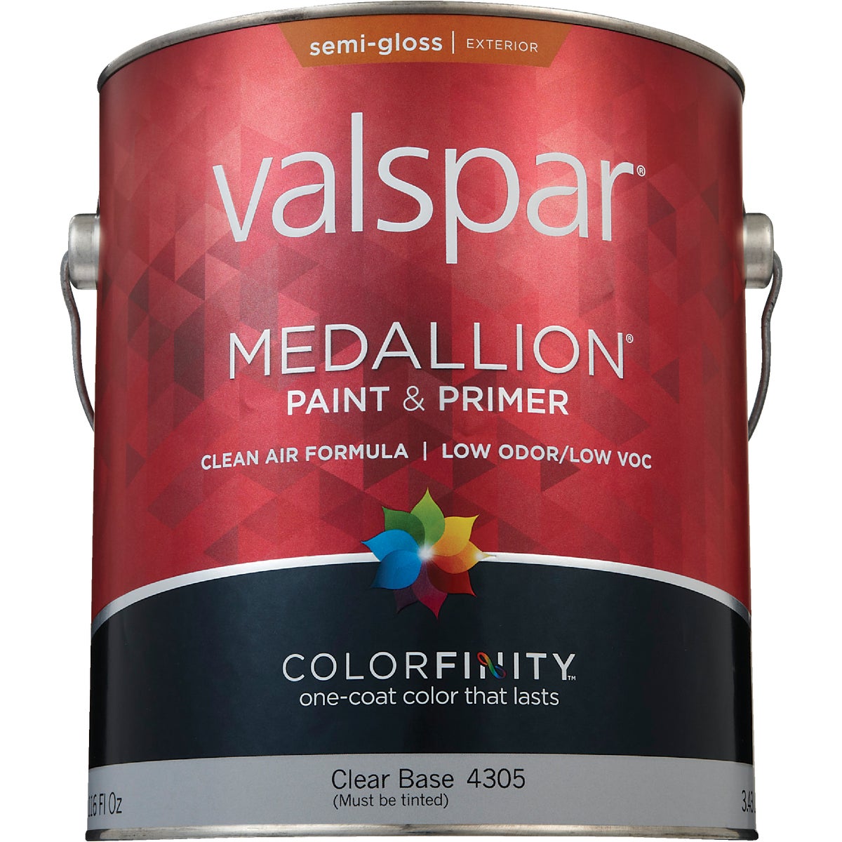 Valspar Medallion 100% Acrylic Paint & Primer Semi-Gloss Exterior House Paint, Clear Base, 1 Gal.