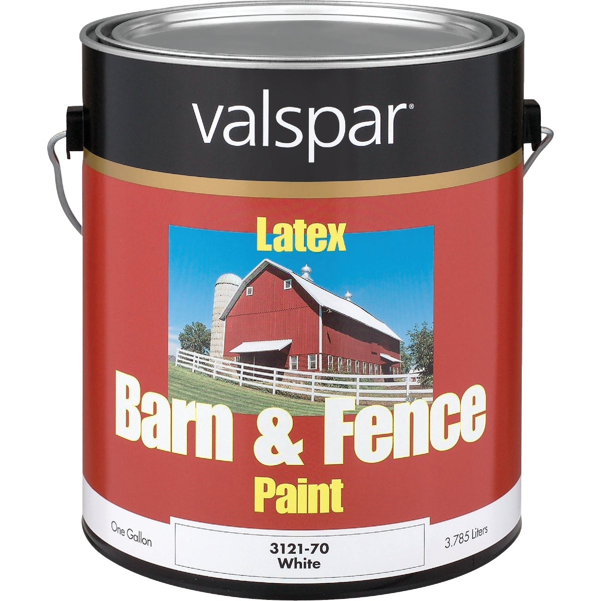 Valspar Latex Paint & Primer In One Flat Barn & Fence Paint, White, 1 Gal.