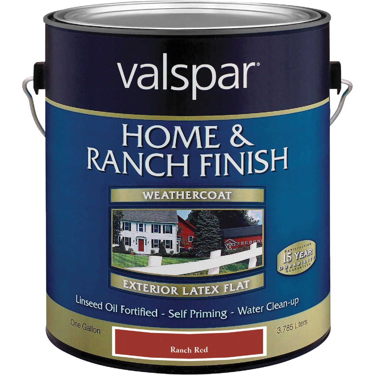 Valspar Exterior Latex Self Priming Flat Home And Ranch Finish, Ranch Red, 1 Gal.