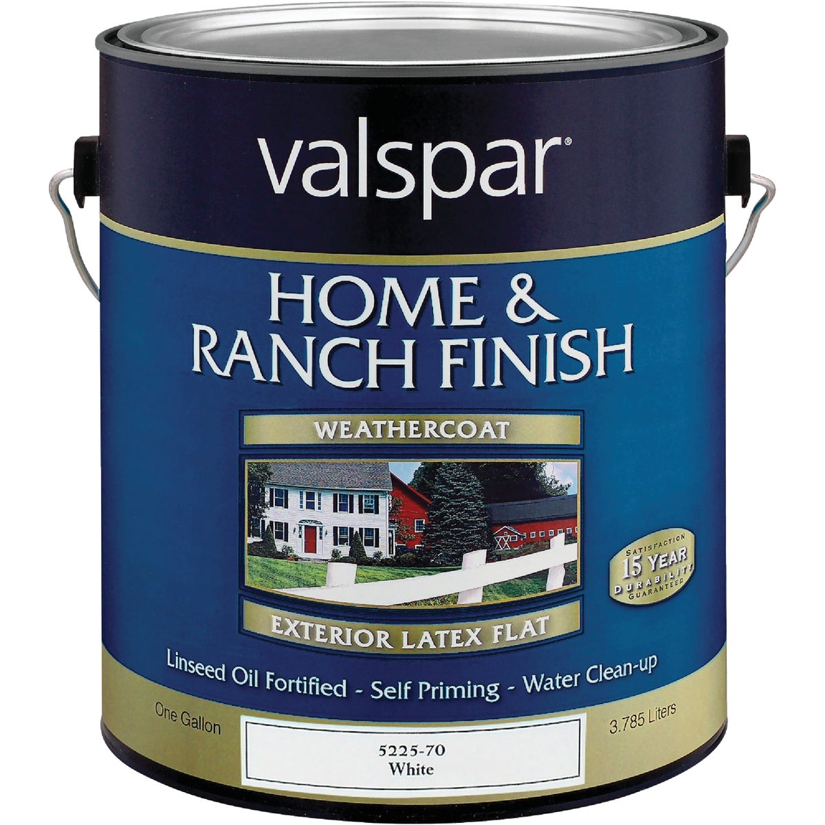 Valspar Exterior Latex Self Priming Flat Home And Ranch Finish, White, 1 Gal.