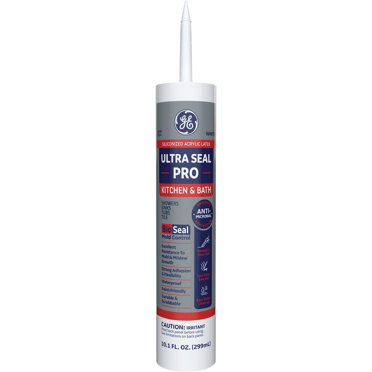 GE Ultra Seal Pro 10.1 Oz. White Siliconized Acrylic Latex Kitchen & Bath Caulk (MAKB310WT)