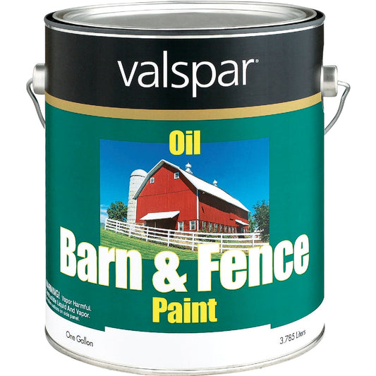 Valspar Oil Paint & Primer In One Low Sheen Barn & Fence Paint, Red, 1 Gal.