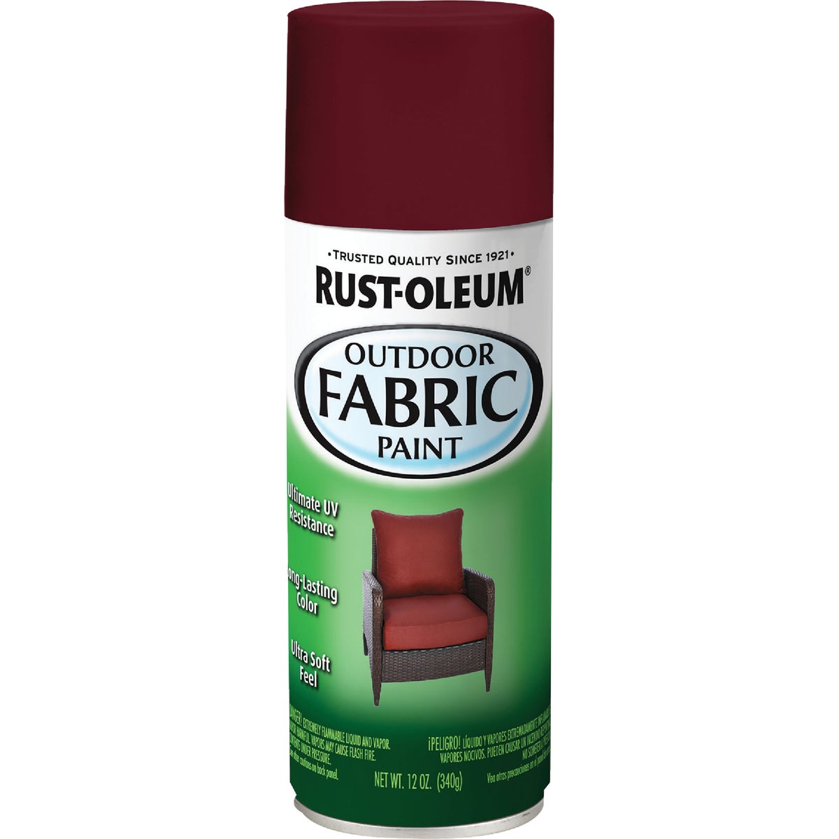 Rust-Oleum 12 Oz. Flat/Matte Outdoor Fabric Spray Paint, Dark Red