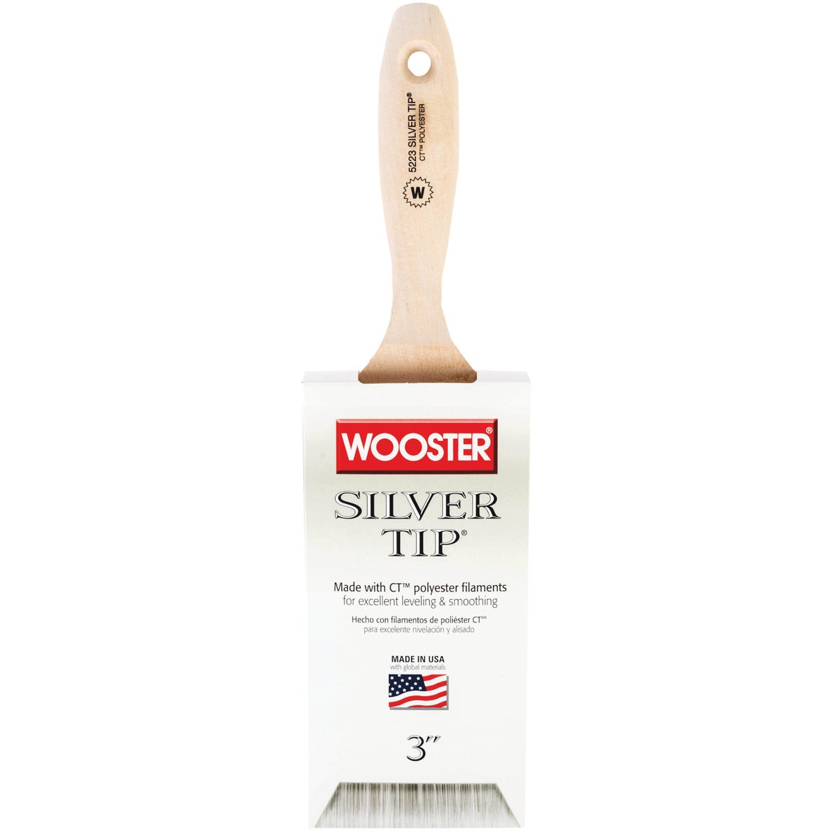 Wooster SILVER TIP 3 In. Flat Wall Varnish And Paint Brush