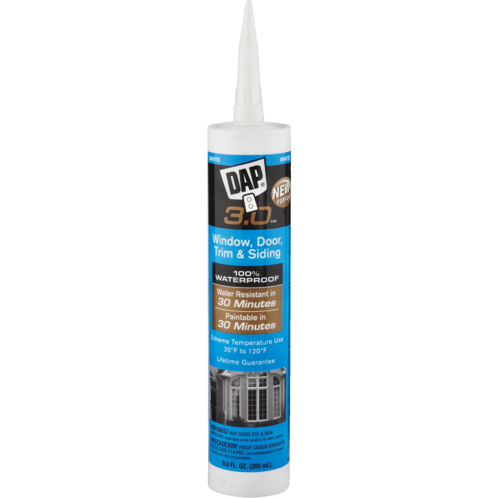 Dap 3.0 9 Oz. White Window, Door, Trim, & Siding All Purpose Siliconized Acrylic Latex Caulk