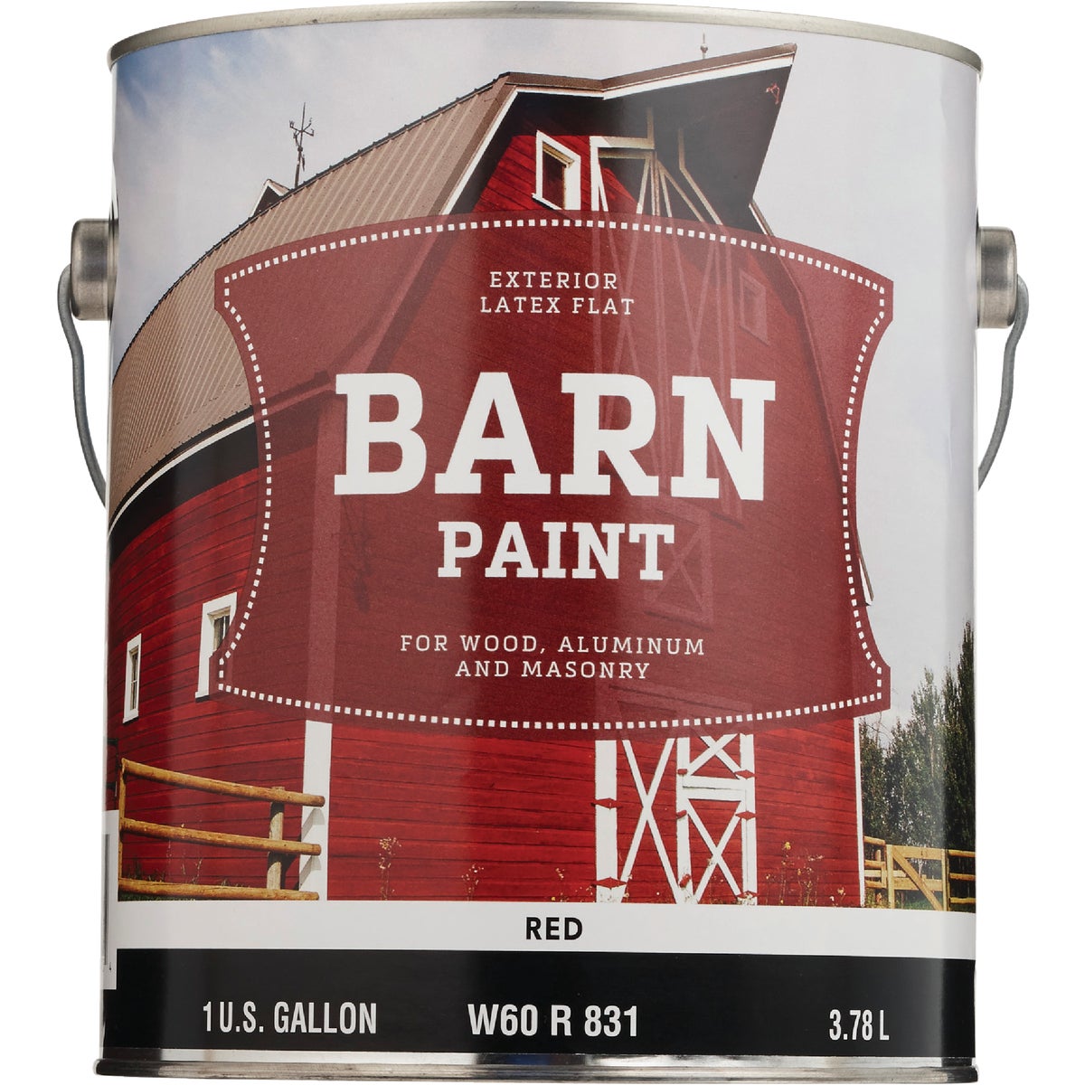 Do it Best Latex Flat Exterior Barn Paint, Red, 1 Gal.