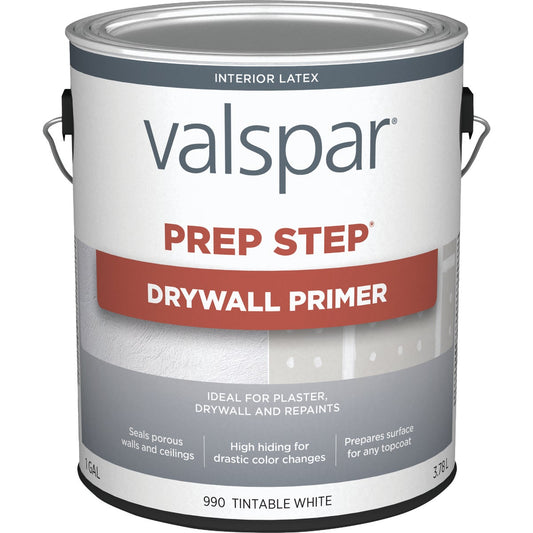 Valspar Prep-Step Interior Latex Wall Primer, White, 1 Gal.