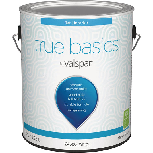 True Basics by Valspar Flat Interior Wall Paint, 1 Gal., White