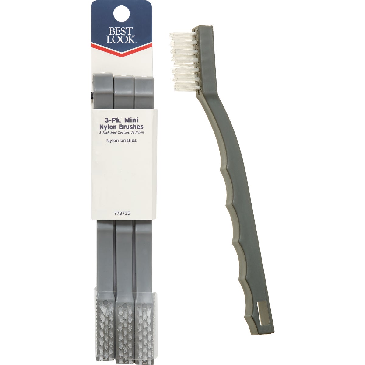 Best Look Nylon Bristle Mini Tile & Grout Brush (3-Pack)