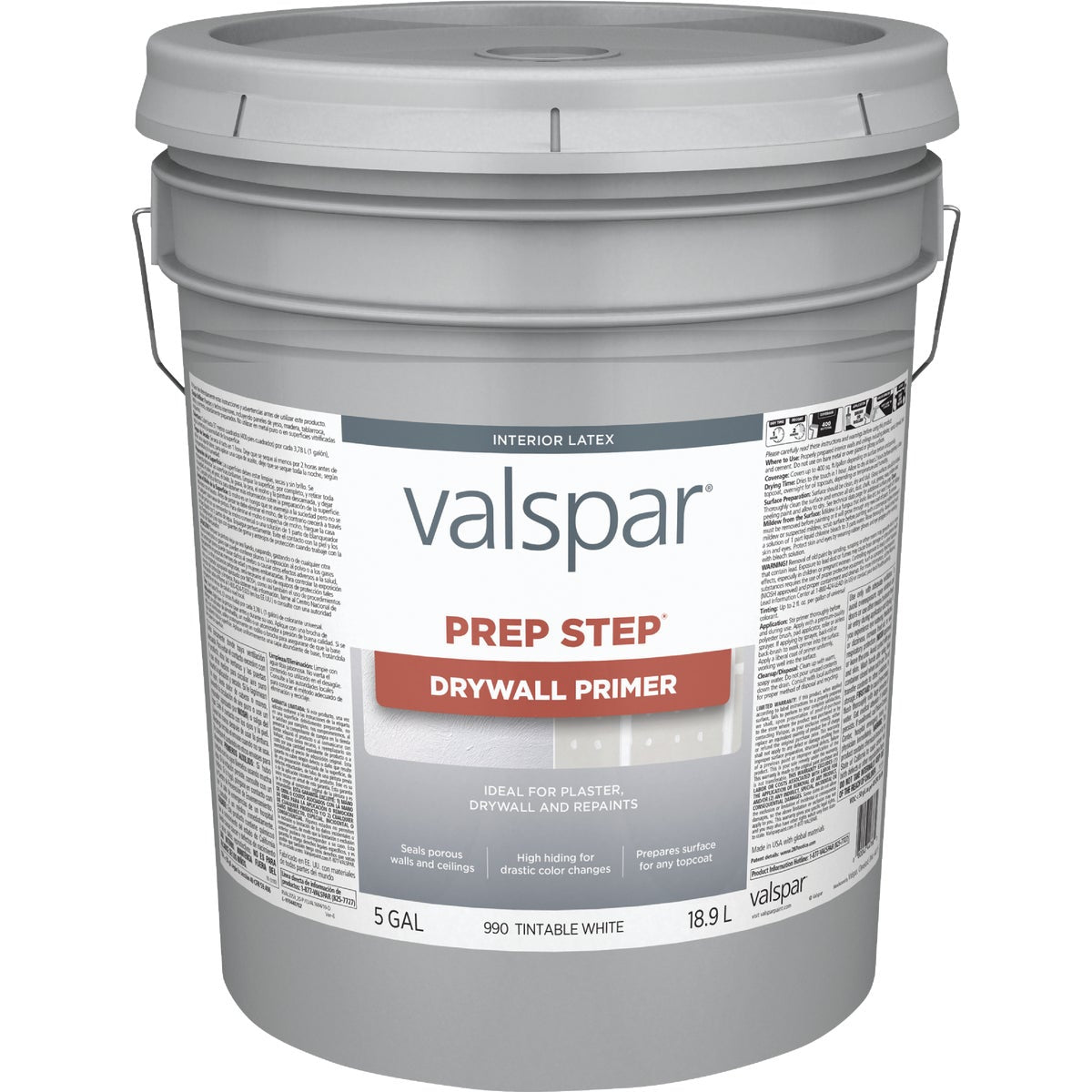 Valspar Prep-Step White Interior Primer, 5 Gal.