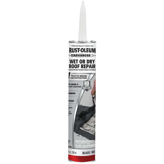 Rust-Oleum 10.1 Oz. Black Advanced Wet or Dry Roof Repair