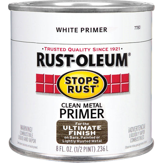 Rust-Oleum Stops Rust Clean Metal Primer, White, 1/2 Pt.