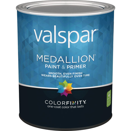 Valspar Medallion 100% Acrylic Paint & Primer Flat Interior Wall Paint, White, 1 Qt.