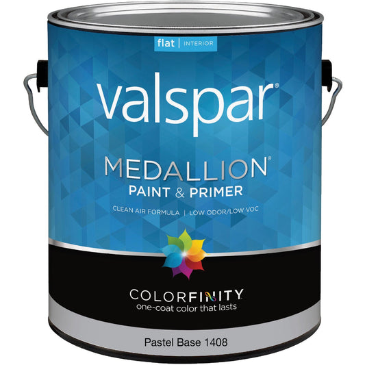 Valspar Medallion 100% Acrylic Paint & Primer Flat Interior Wall Paint, Pastel Base, 1 Gal.