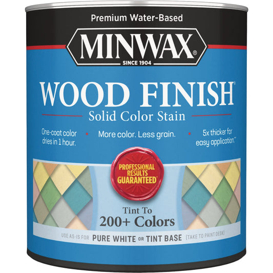 Minwax Wood Finish Water-Based Solid Color Stain, White Tint Base, 1 Qt.