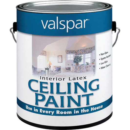 Valspar Latex Flat Ceiling Paint, White, 1 Gal.