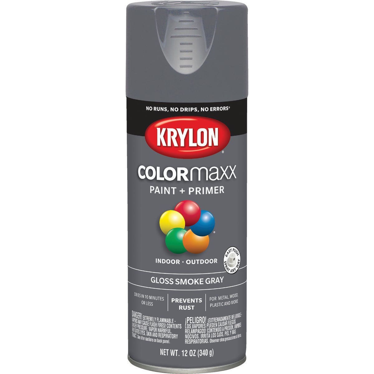 Krylon ColorMaxx 12 Oz. Gloss Spray Paint, Smoke Gray
