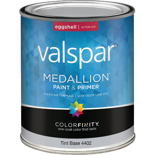 Valspar Medallion 100% Acrylic Paint & Primer Eggshell Interior Wall Paint, Tint Base, 1 Qt.