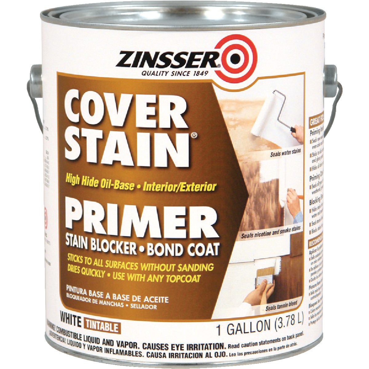 Zinsser Cover-Stain VOC High Hide Oil-Base Interior/Exterior Stain Blocker Primer, White, 1 Gal.