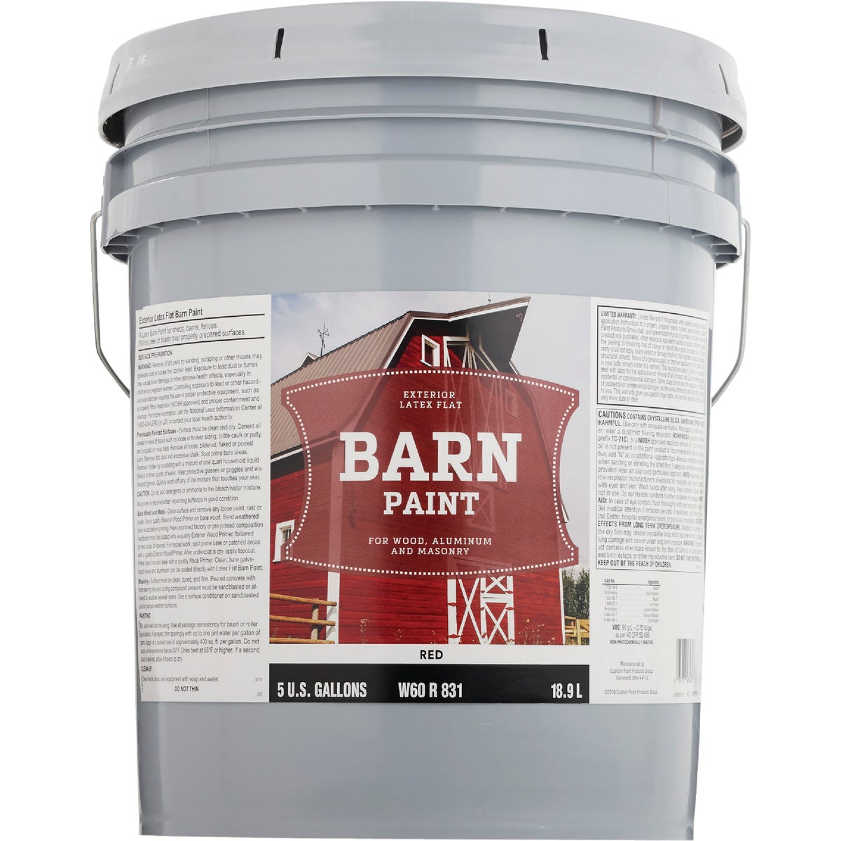 Do it Best Latex Flat Exterior Barn Paint, Red, 5 Gal.