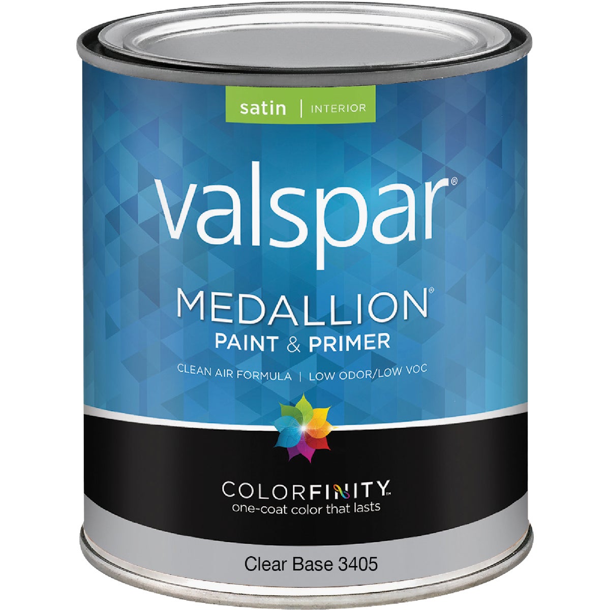 Valspar Medallion 100% Acrylic Paint & Primer Satin Interior Wall Paint, Clear Base, 1 Qt.