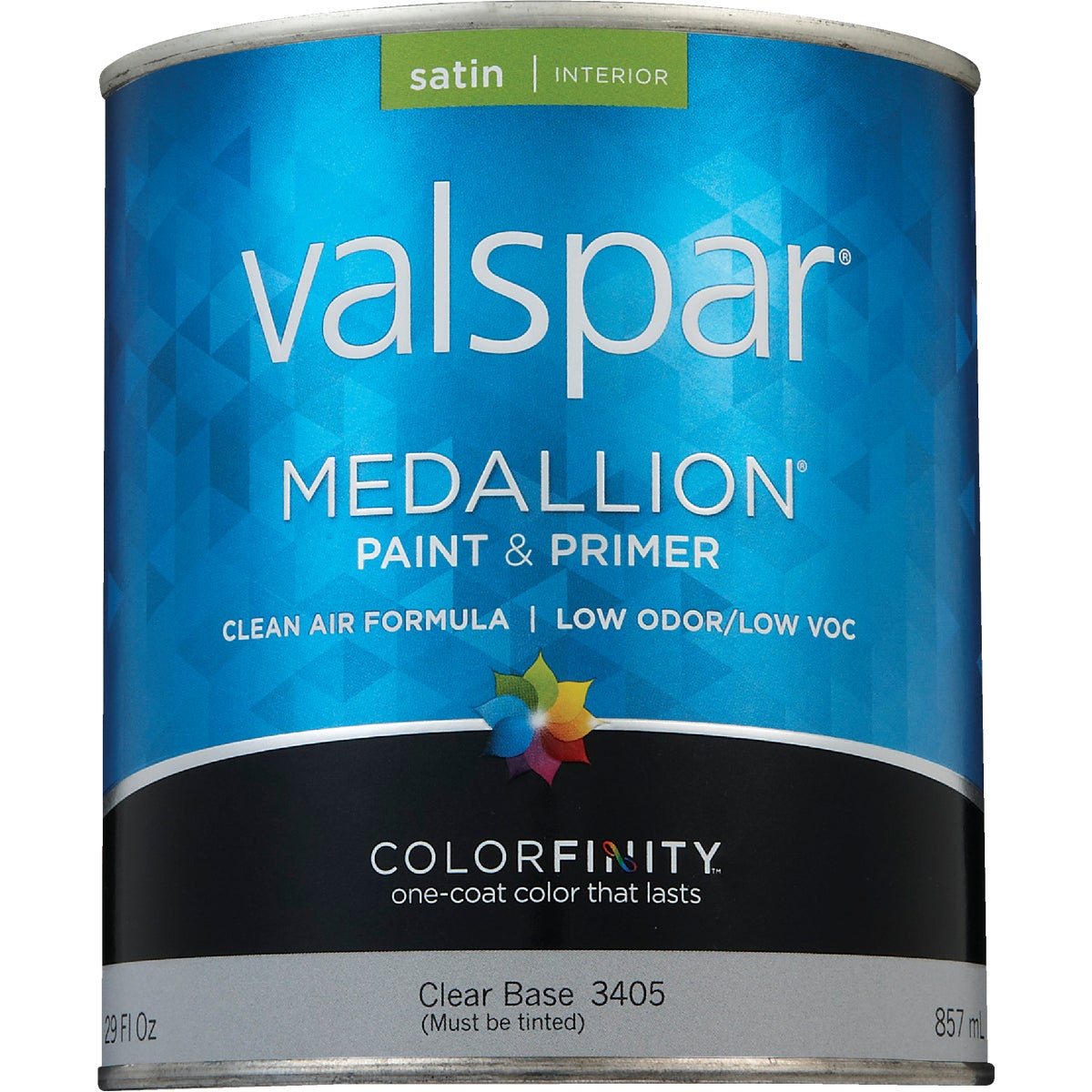 Valspar Medallion 100% Acrylic Paint & Primer Satin Interior Wall Paint, Clear Base, 1 Qt.