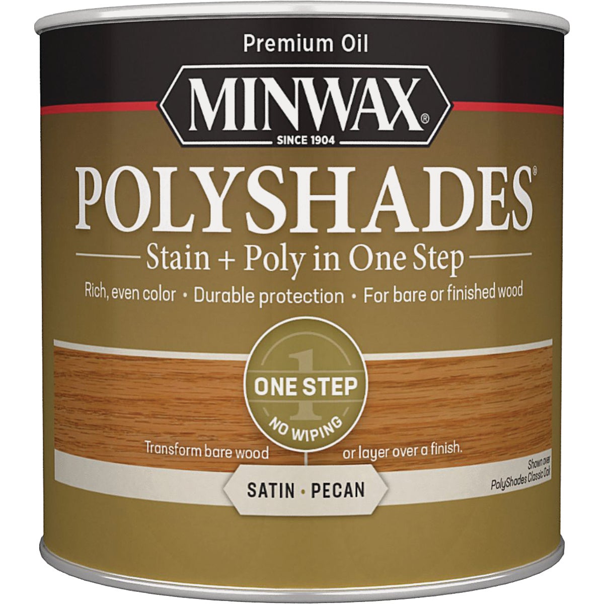 Minwax Polyshades 1/2 Pt. Satin Stain & Finish Polyurethane In 1-Step, Pecan