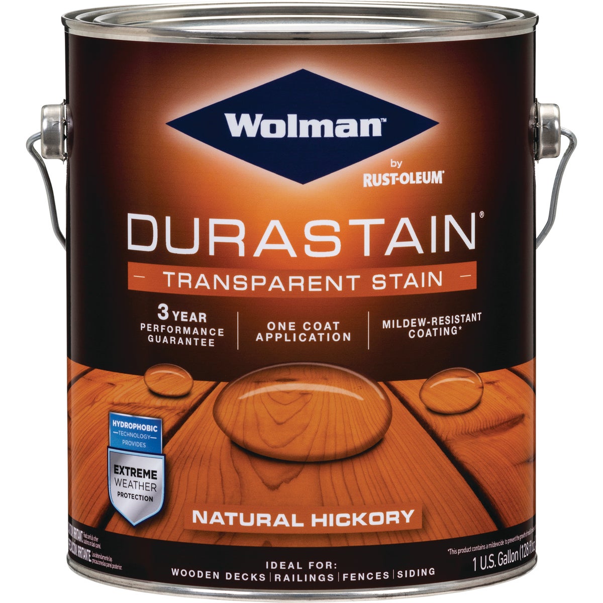 Wolman RainCoat One Coat Transparent Exterior Stain, Natural Hickory, 1 Gal.