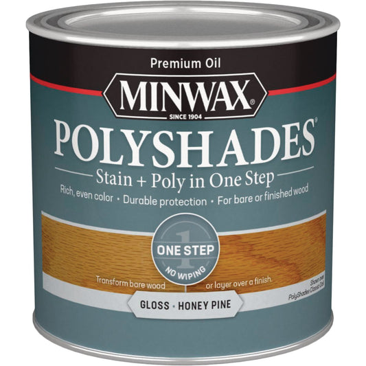 Minwax Polyshades 1/2 Pt. Gloss Stain & Finish Polyurethane In 1-Step, Honey Pine