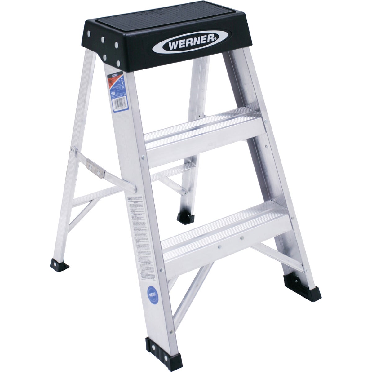 Werner 2 Ft. Aluminum Step Stool with 300 Lb. Load Capacity Type IA Ladder Rating