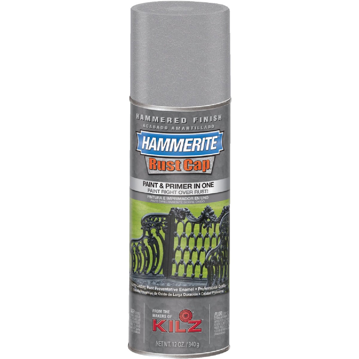 Hammerite Rust High Gloss Silver Gray  12 Oz. Hammered Finish Spray Paint