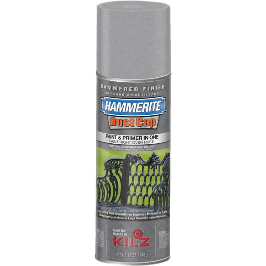 Hammerite Rust High Gloss Silver Gray  12 Oz. Hammered Finish Spray Paint