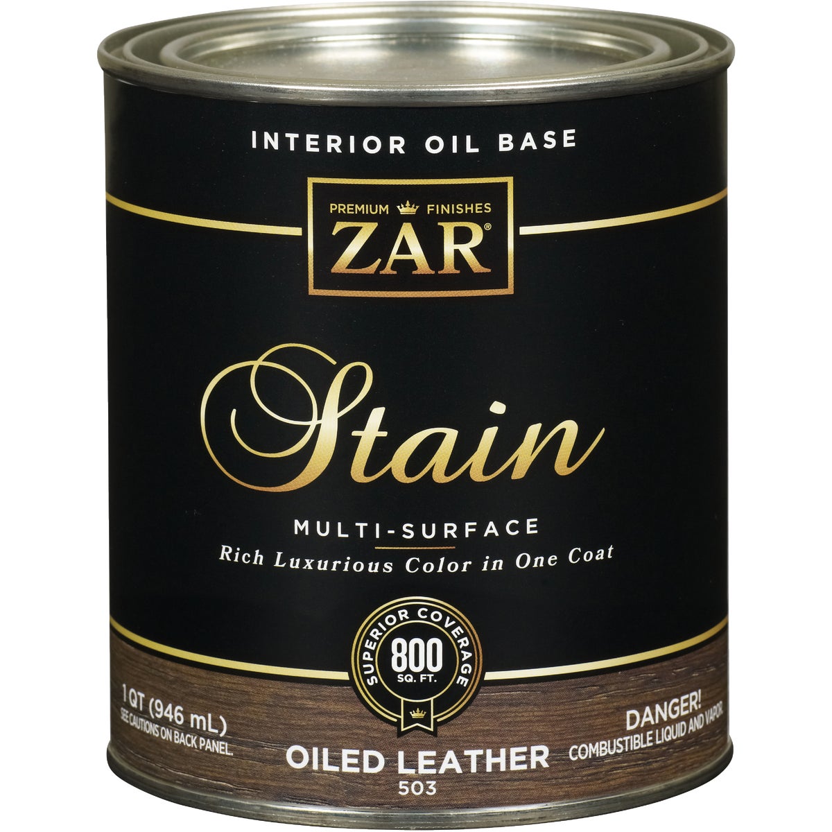 Zar 1 Qt. Oiled Leather Oil-Based Multi-Surface Interior Stain