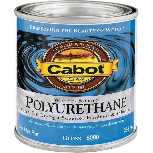 Cabot Water-Borne Gloss Interior Polyurethane, 1/2 Pt.