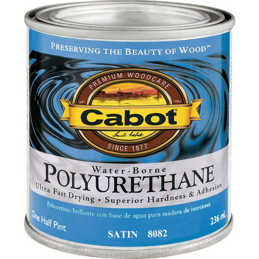 Cabot Water-Borne Satin Interior Polyurethane, 1/2 Pt.