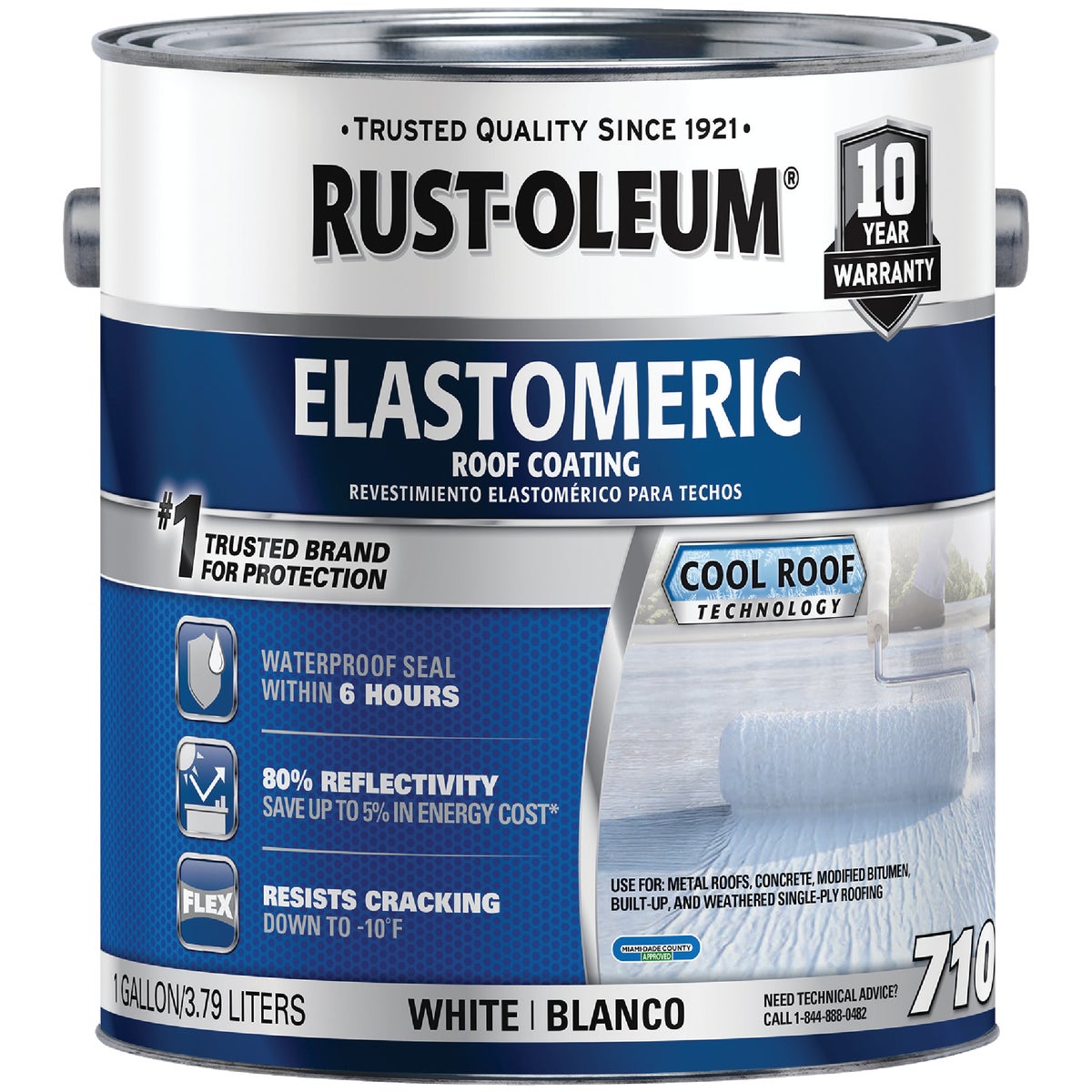 Rust-Oleum 710 1 Gal. 10-Year White Elastomeric Roof Coating