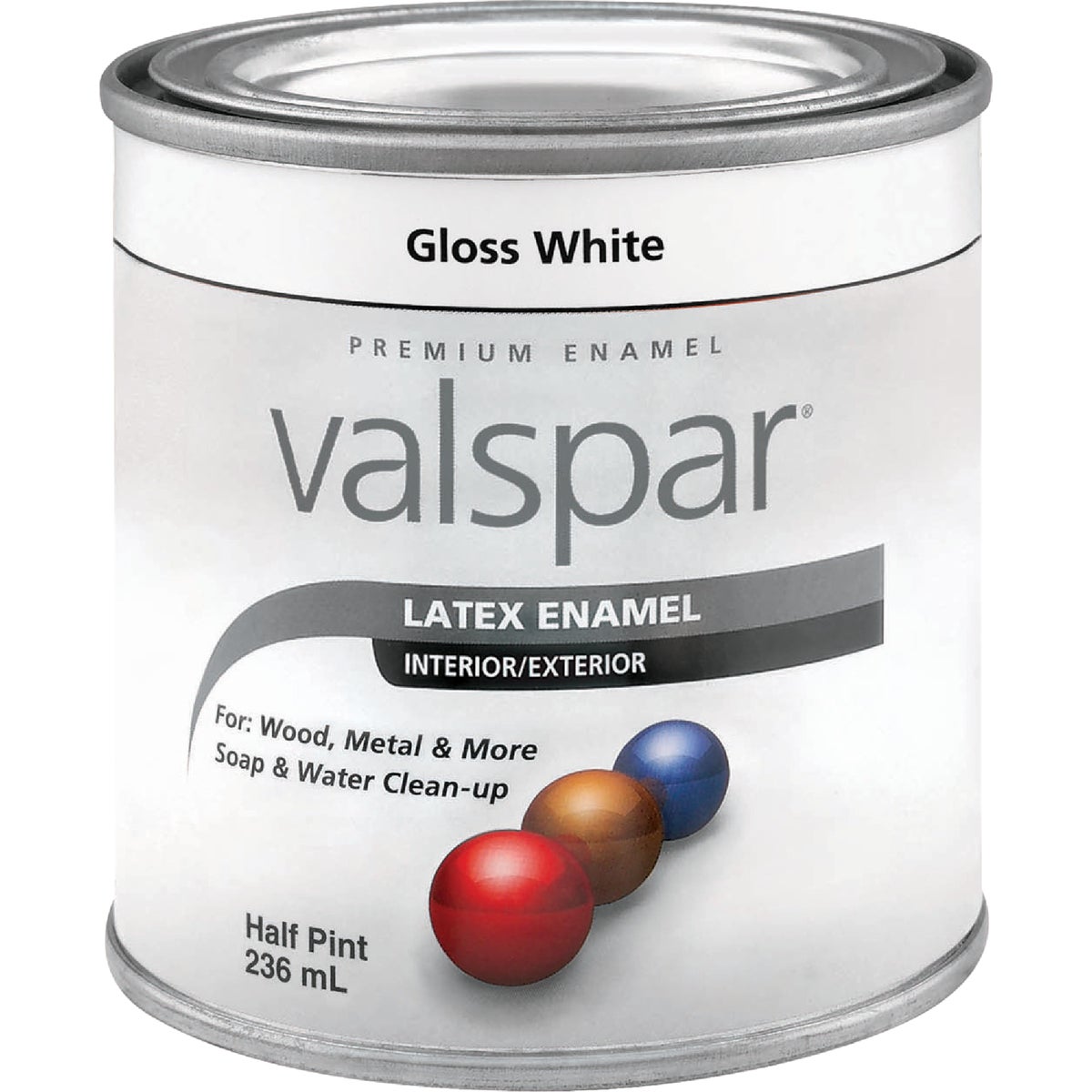 Valsar Premium Latex Enamel, Gloss White, 1/2 Pt.