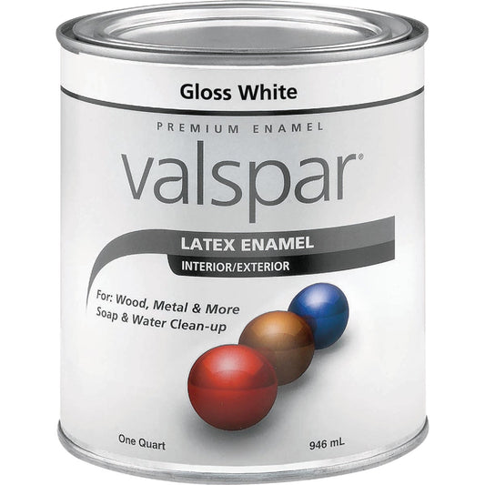 Valsar Premium Latex Enamel, Gloss White, 1 Qt.