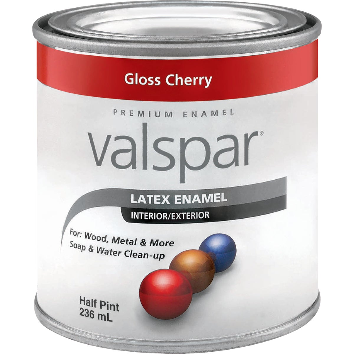 Valsar Premium Latex Enamel, Cherry Red, 1/2 Pt.