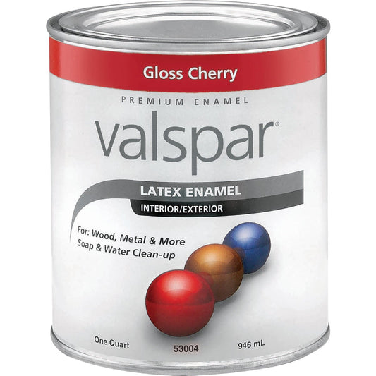 Valsar Premium Latex Enamel, Cherry Red, 1 Qt.