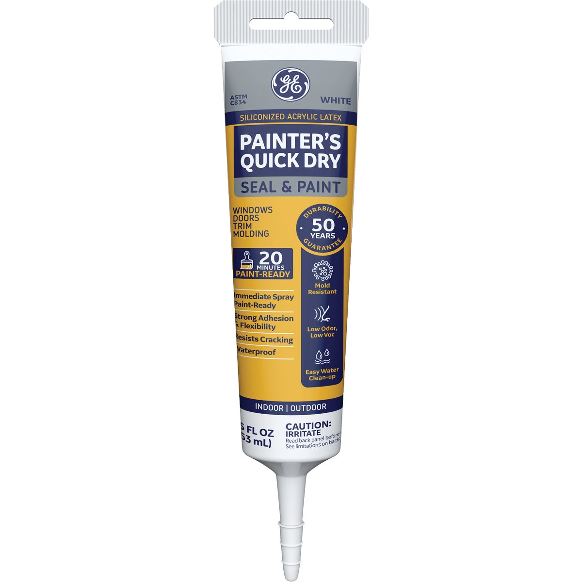 GE Painter's Quick Dry 5.5 Oz. White Siliconized Acrylic Latex Caulk