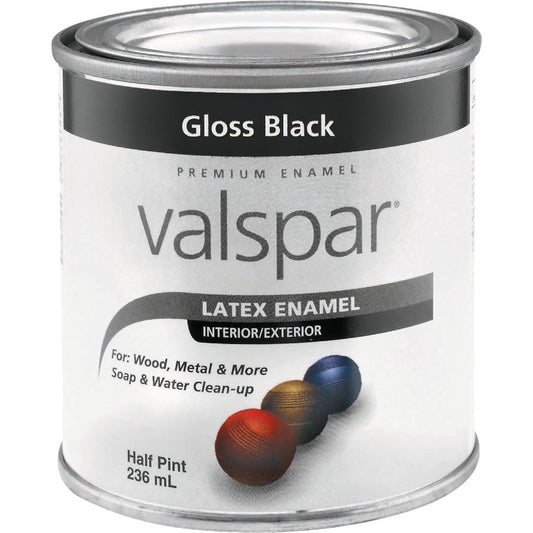 Valsar Premium Latex Enamel, Gloss Black, 1/2 Pt.